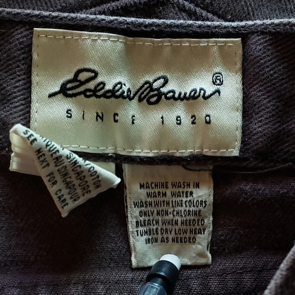 EDDIE BAUER High-Waisted VTG Jeans Relaxed Fit - Soft Brown - Size 14 - EVC - Picture 9 of 10
